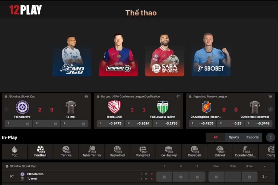 12PLAY cá cược thể thao