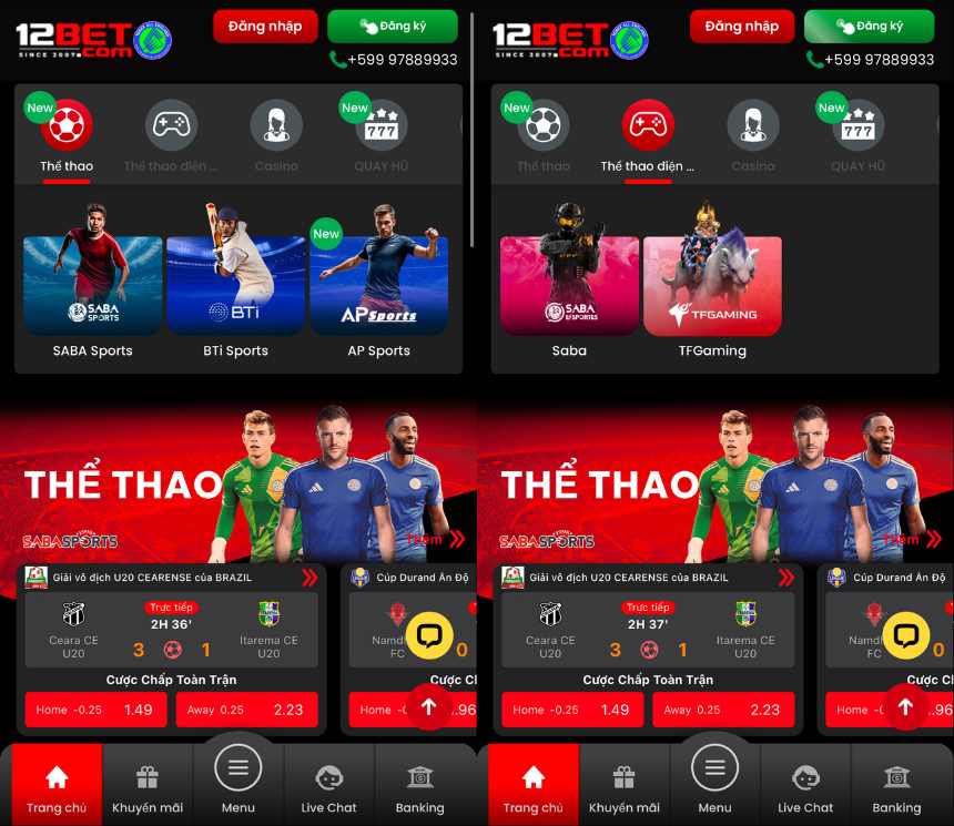 12bet cá cược thể thao