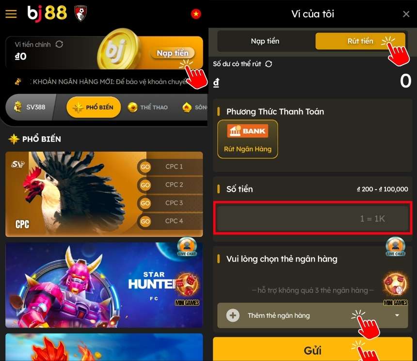 rút tiền BJ88
