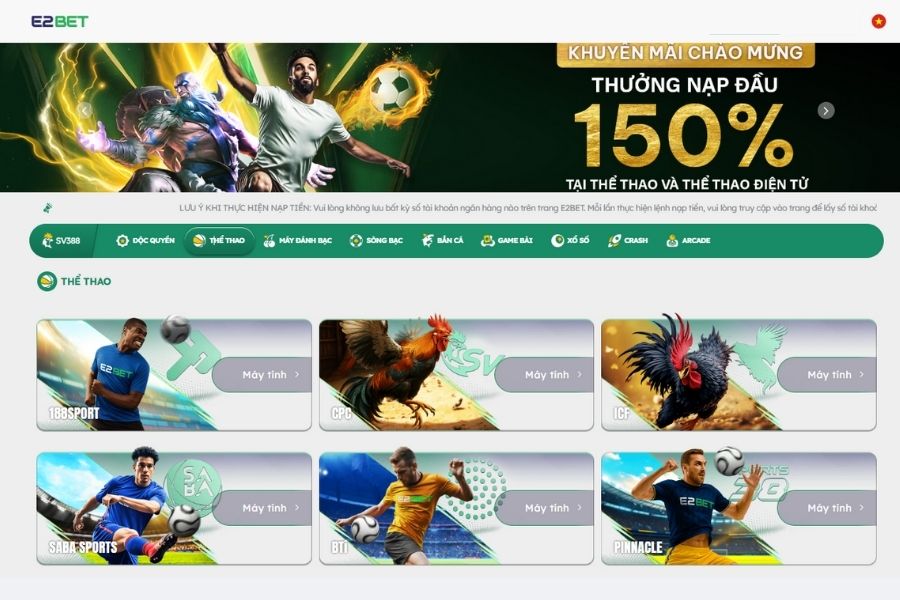 cá cược thể thao tại E2BET