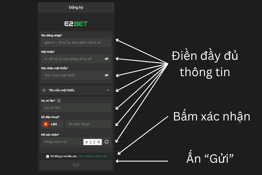 đăng ký E2BET