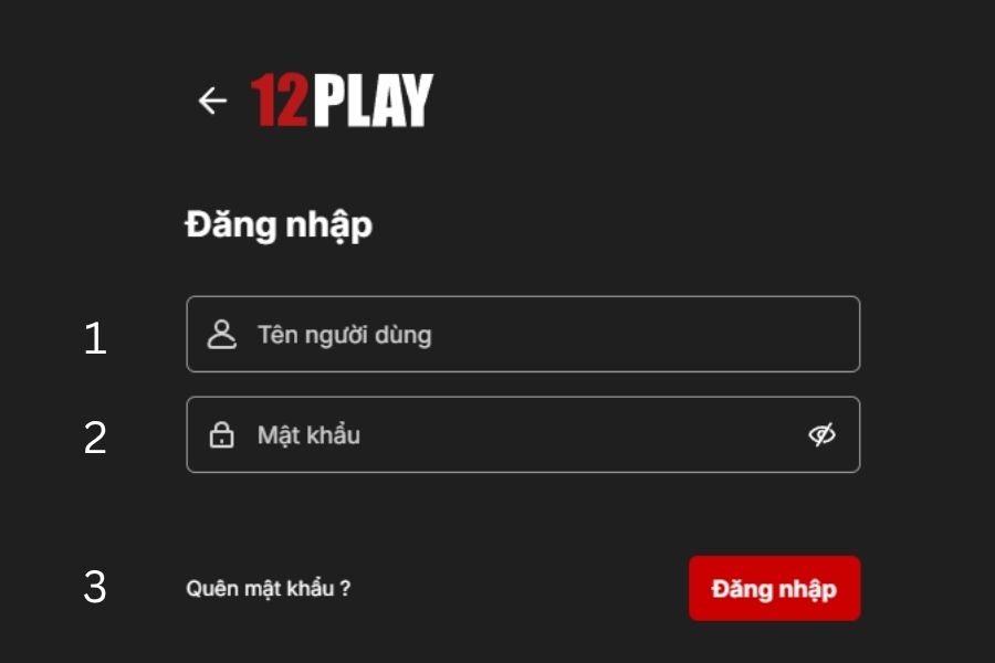 đăng nhập 12PLAY