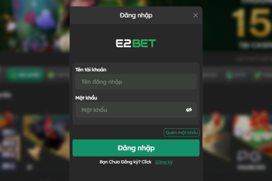 đăng nhập E2BET